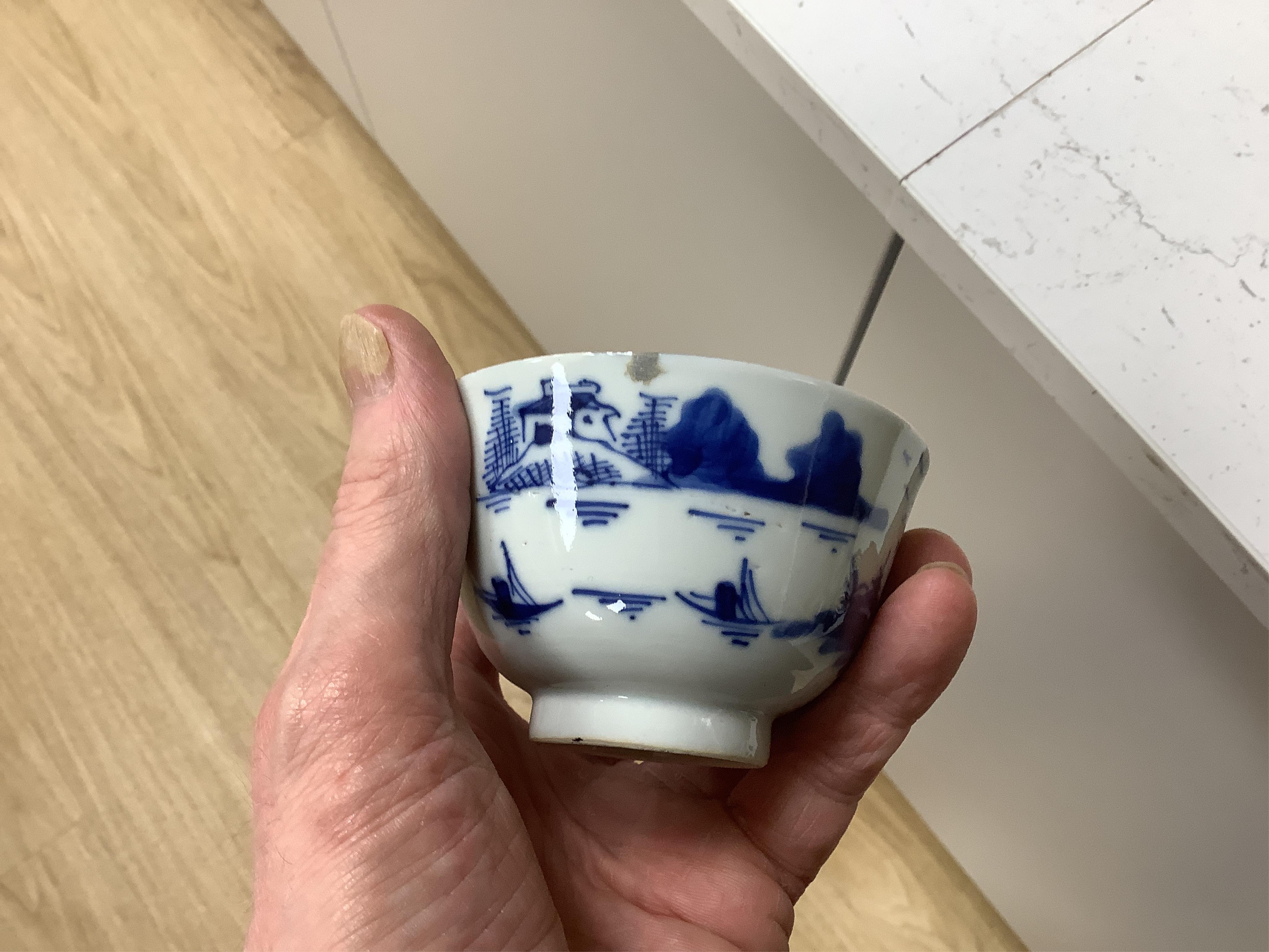 A collection of 18th century and later Chinese tea wares, a studio pottery jug & an R&L Parian bust of Handel, tallest 25cm